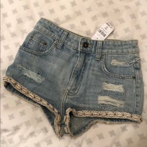 BNWT LF Carmar High Waisted Shell Jean Shorts